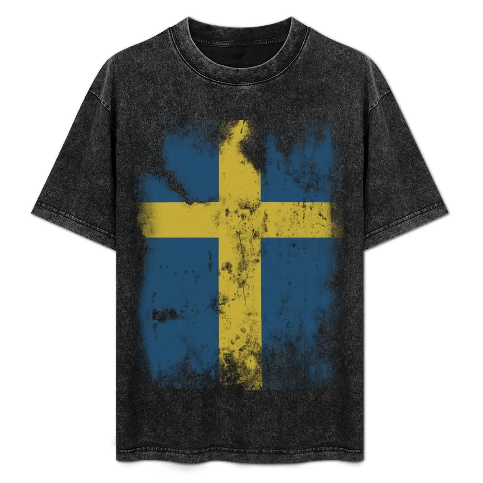 

Flag of Sweden T-Shirt Basic Solid Color Casual Tee Shirt