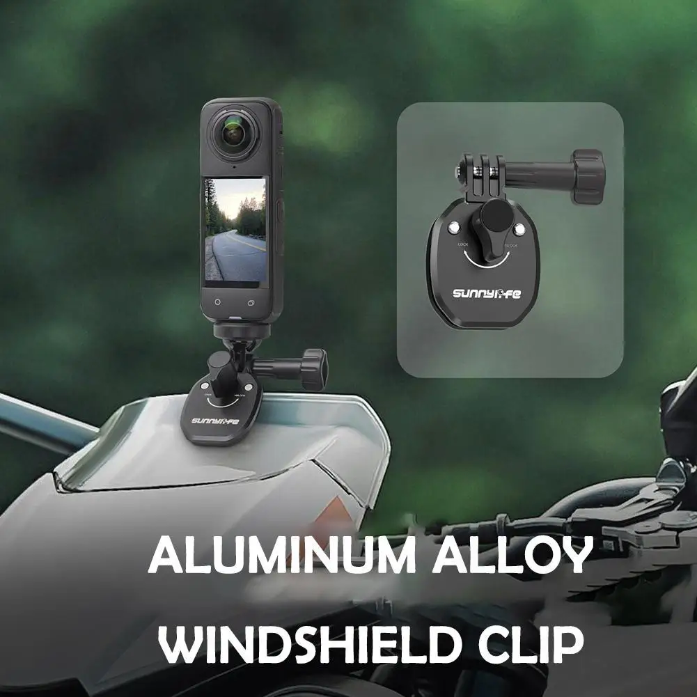 Motorcycle Windscreen Clamp Action Camera Aluminum Alloy Mount Motorbike For Action 4/ Insta360 Drones Outdoor Accessories