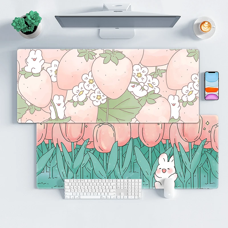 

DIY Kawaii Large Mousepad Cartoon Computer Keyboard mat Mousepad Non-Slip Desk Mat HD Print Office Cute XXL PC Table Pad