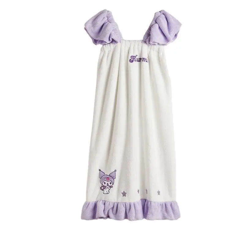 

Sanrio Kawaii Юбка для ванной Куроми Летнее платье Удобное свободное мягкое милое модное простое домашнее платье с героями мультфильмов Высококачественные подарки
