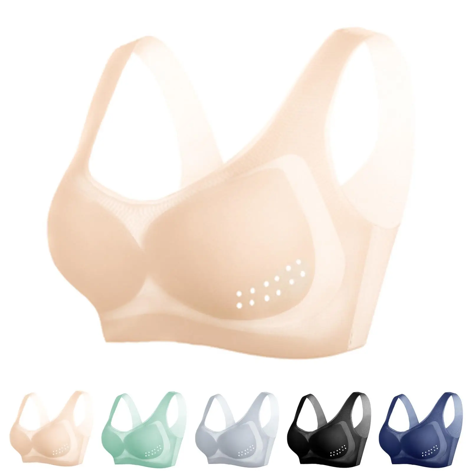 

Summer Seamless Ice Silk Ultra Thin Bra Women Wireless Beautiful Back Vest Bra With Padded Sling Invisible Brassiere Inside Wear