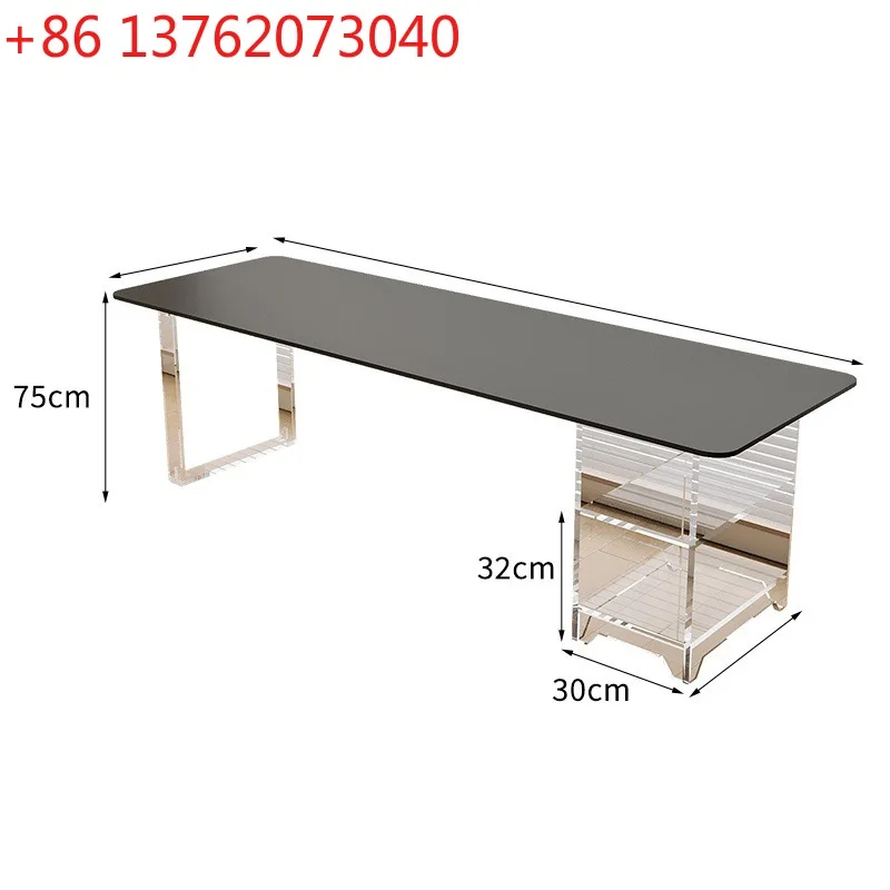 

Сланцевый стол, черный бесшумный ветер, каменный узор, акриловый офисный стол, длинный компьютерный стол