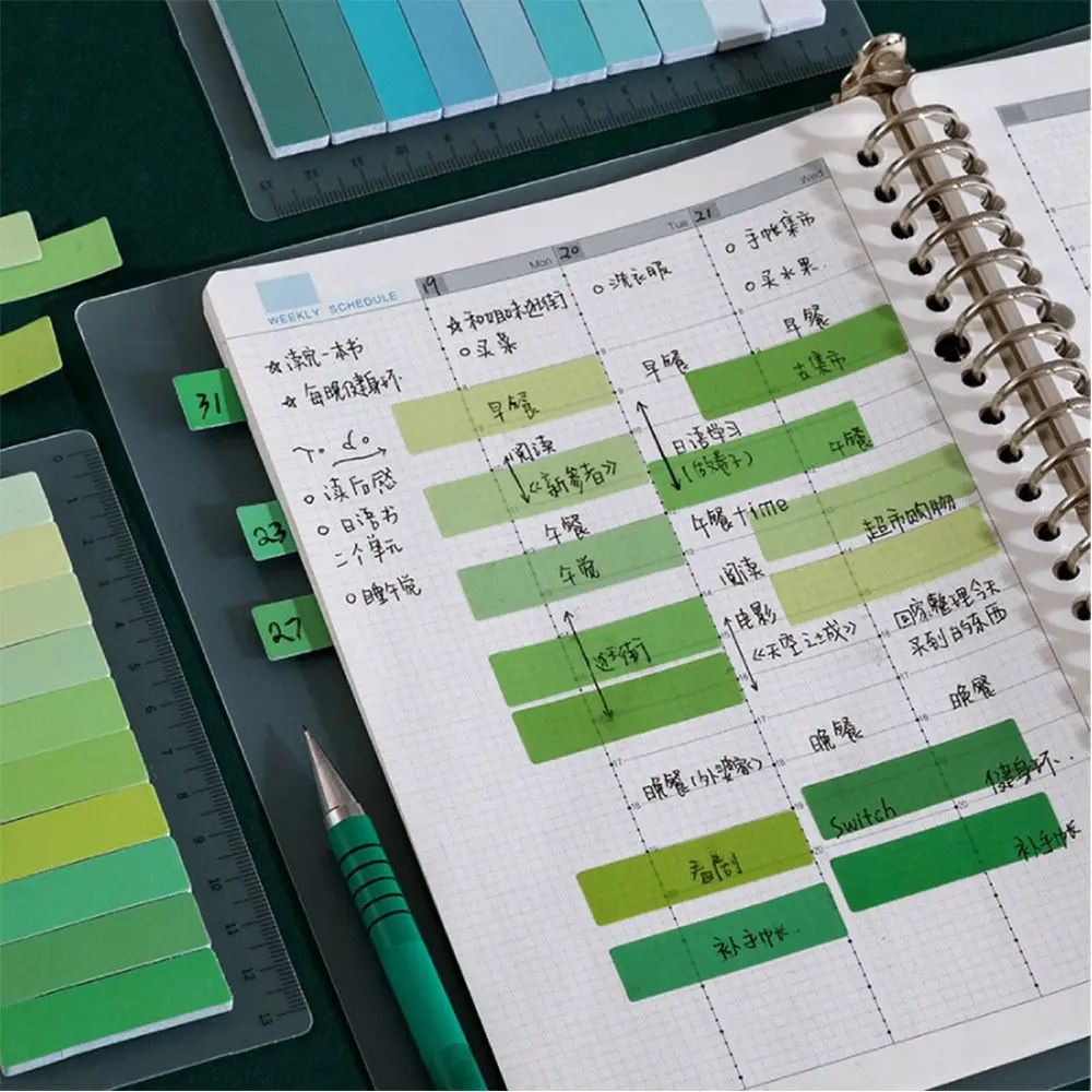 Marker Stationery Stickers Office School Supplies Flags Tabs To Do List Rainbow Color Sticky Notes Index Stickers Memo Pads