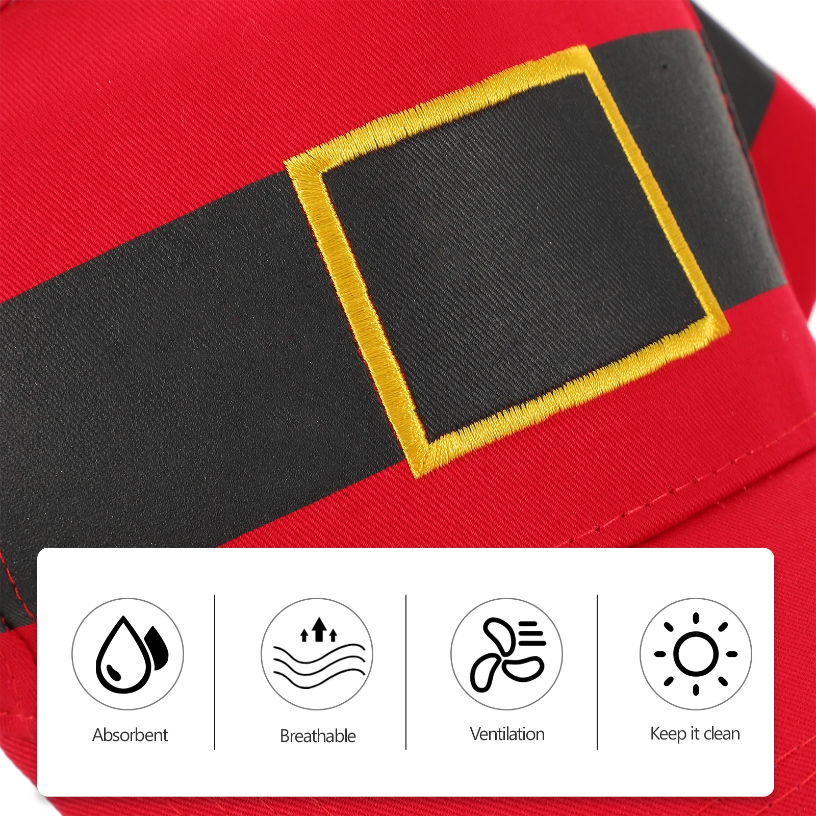 

Christmas Baseball Cap Red Nylon Adjustable Cozy Hat for Men Women Comfortable Festive Christmas Party Costume Accessory