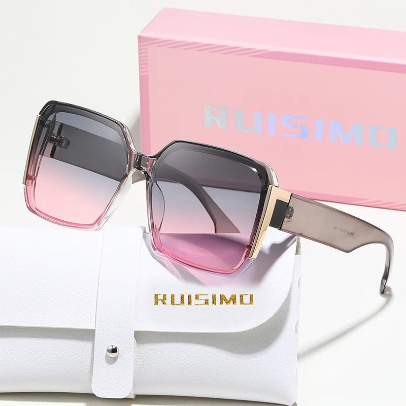 RUISIMO مربع التدرج النظارات الشمسية النساء الرجال خمر موضة العلامة التجارية نظارات شمسية Revelry حفلة السفر الذكور الإناث نظارات UV400 #4