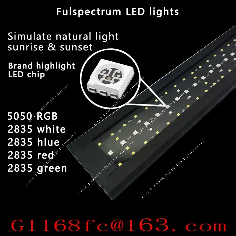 24/7 Mode, Plant Light, Sunrise and Sunset Mode LED Full Spectrum Fish Tank Light