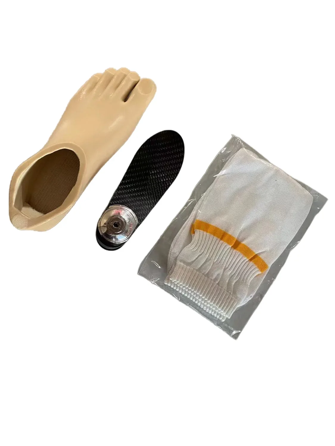 Capa de pé bege de fibra de carbono capa de pé membros artificiais orto médico joelho articulação pé escudo