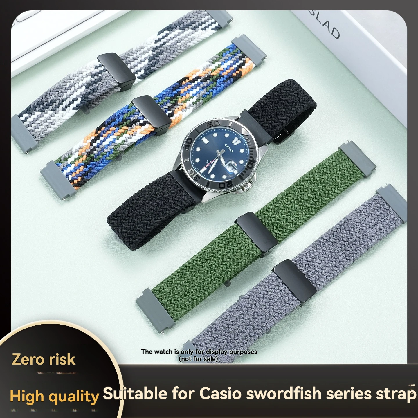 22mm Elastic Nylon Watch Strap For Casio EFV-600 MDV-106 Swordfish MTP-VD300 Men Sports Replacement Watch Band