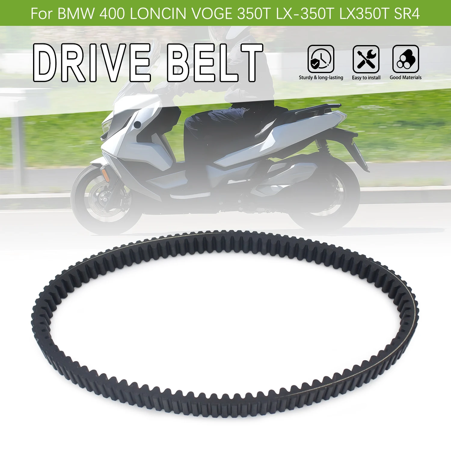 For BMW 400 C400GT C400X LONCIN VOGE 350T LX-350T LX350T SR4 Motorcycle Drive Belt Rubber Transmission Belt Replacement 8395830