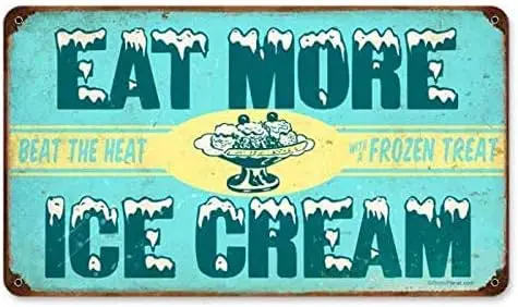 Metal Signs Retro Ice Cream Tin Sign 12