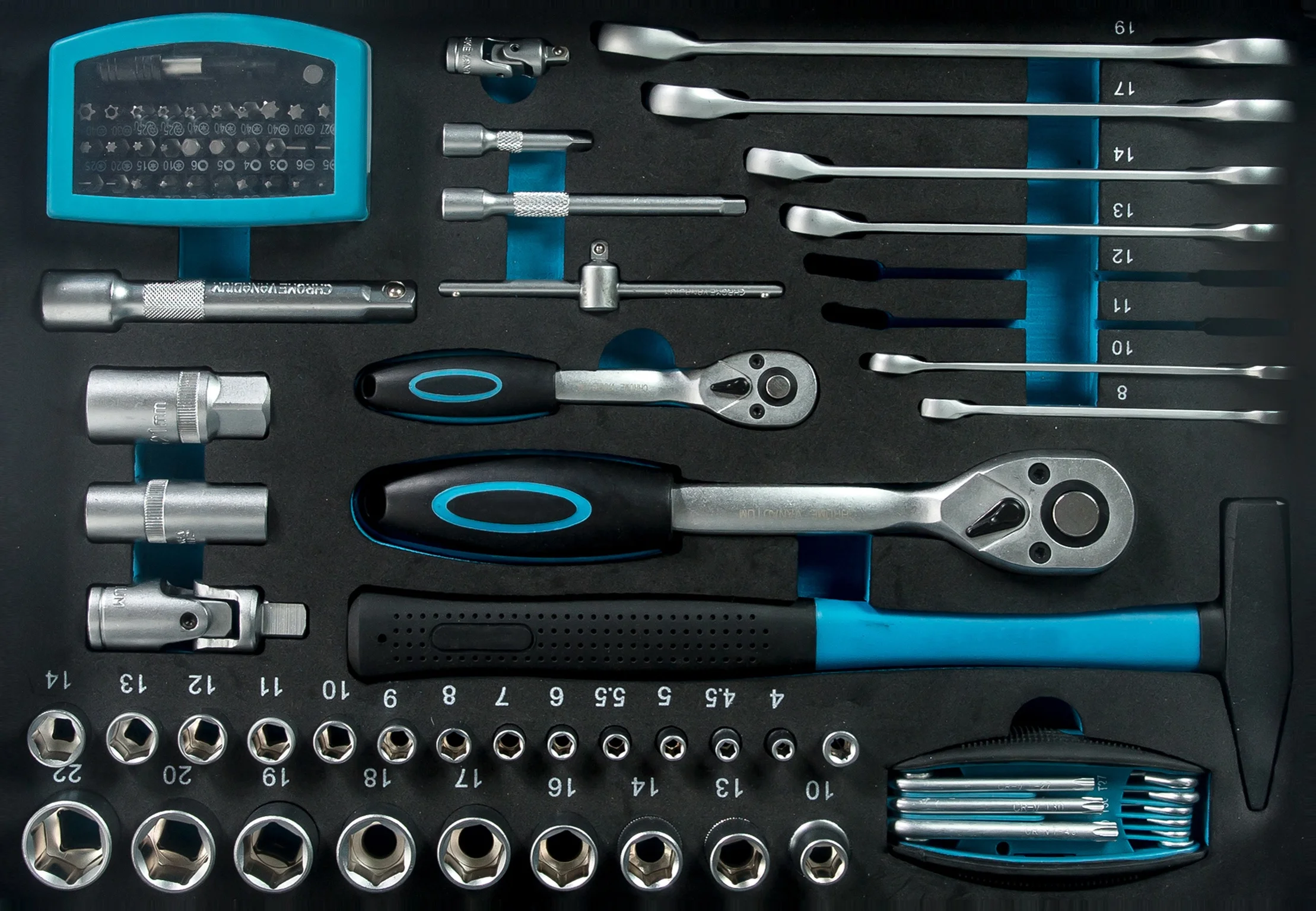 Goldenline Aluminum Tool Kit CRV Tools Sets for Toolbox