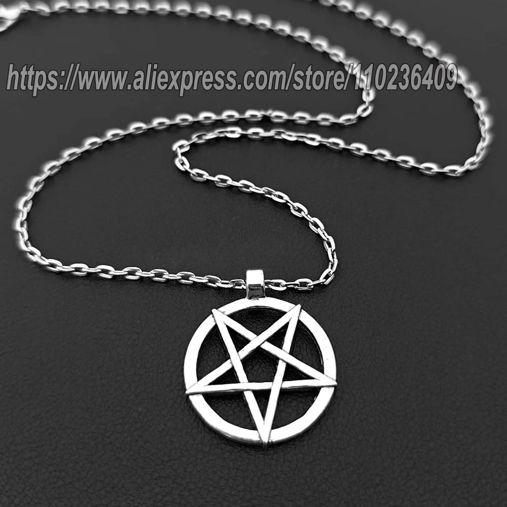 Fashion Inverted Pentagram Pendant Satanic Symbol Necklace Unisex Amulet Jewelry