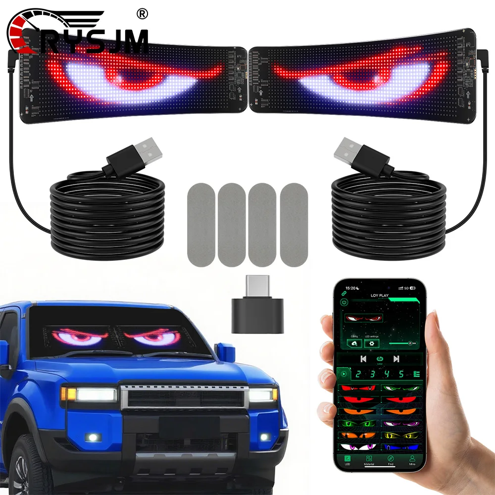 Truck Eye Lamp LED Panel Light App Control Bluetooth-compatible With Remote Control Matrix Pixel DIY Flexible Display Light