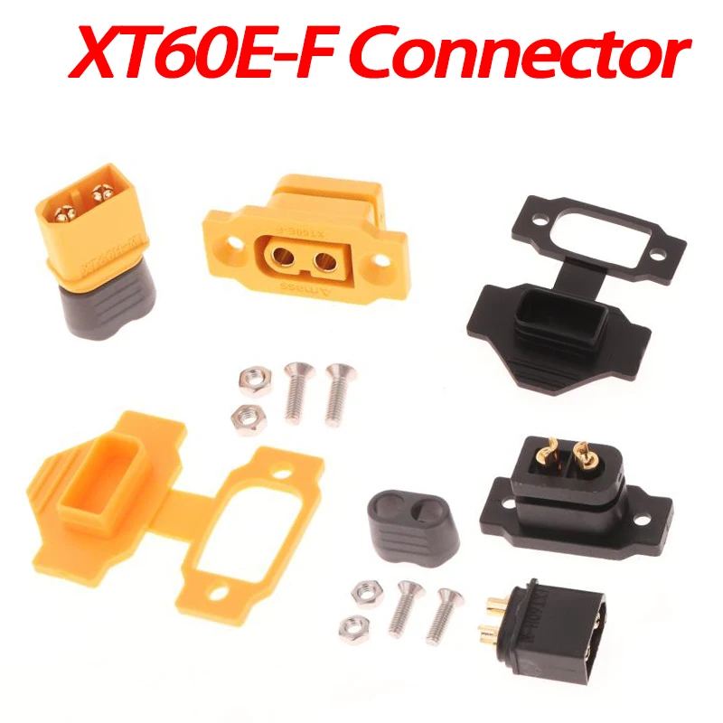 1 Set Black Yellow Female Plug With Cover XT60E-F Connector Portable Wire Cable Plug For RC FPV Motor ESC Accessories