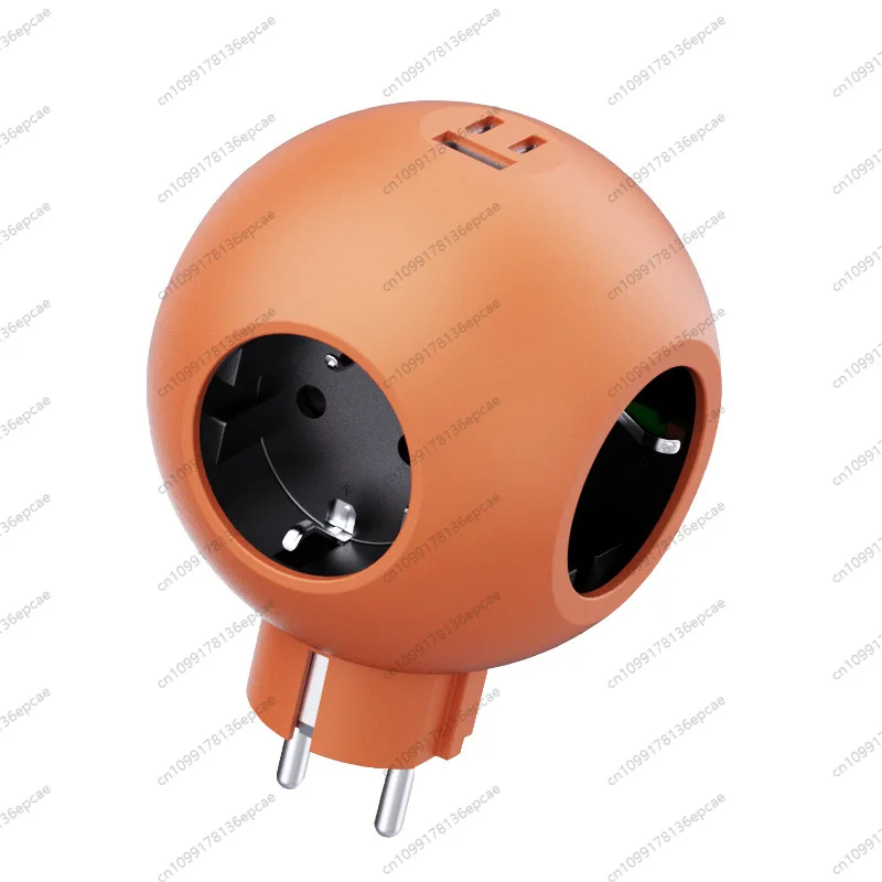 

High-value hot-selling European standard socket, spherical one-turn multi-plug-in board, creative multi-function European