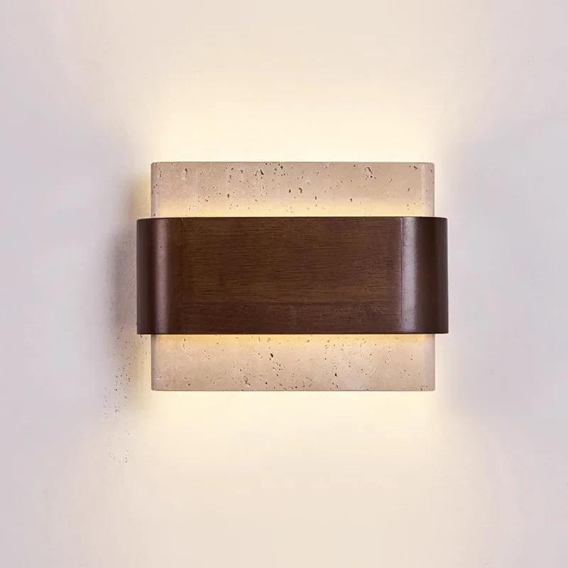 

Светодиодный настенный светильник с двусторонним свечением, прикроватный светильник для спальни в стиле Ваби-Саби, осветительный прибор для каменных комнат, коридоров и лестниц