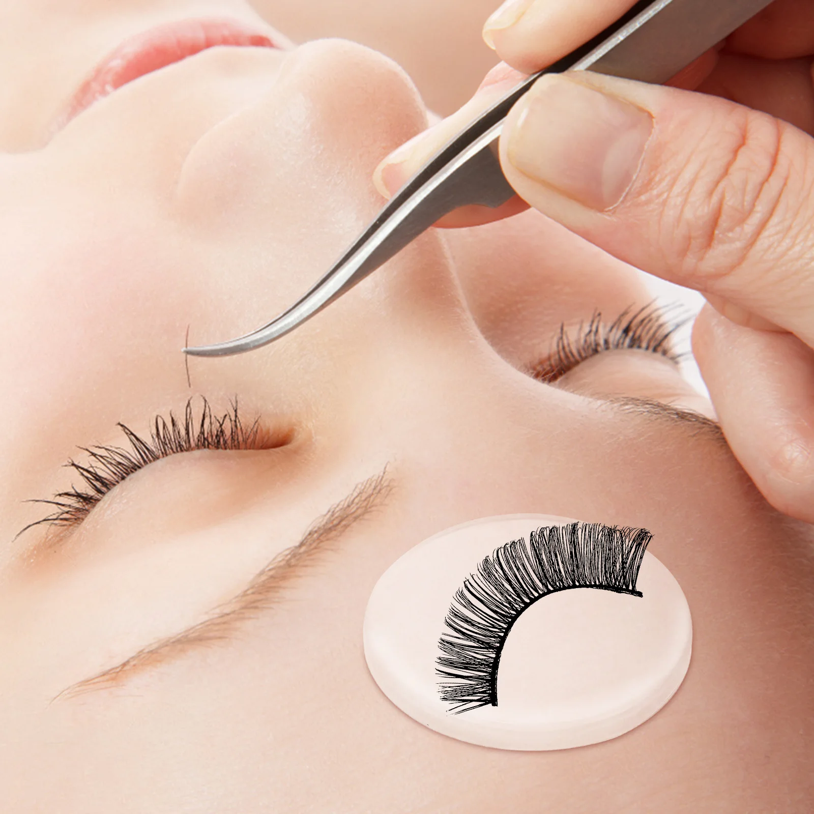 

10Pcs Silicone Lash Extension Pads Smooth Anti-Static Surface for Quick Pickup Free Hands Lash Tray Storage for Professional Or