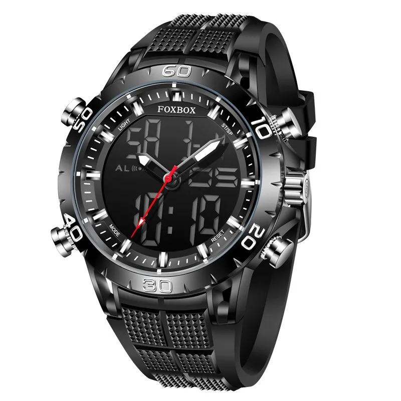 

New multi-function dual-display quartz electronic movement luminous week calendar sports watch