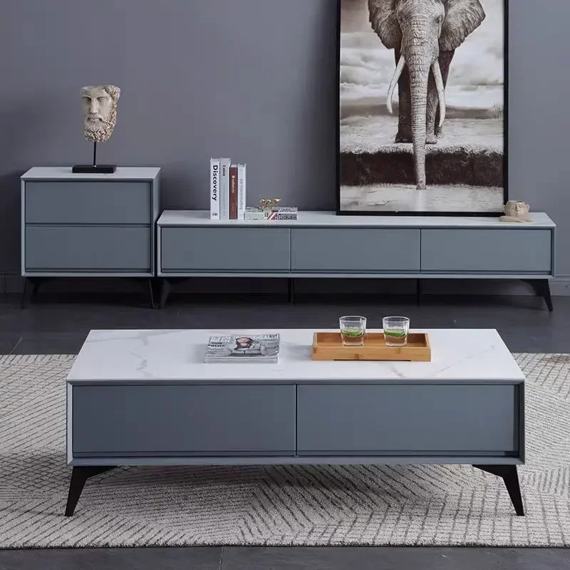 

#living room furniture modern TV stand light luxury cabinet soild wood made up with sintered stone table top TV cabinet