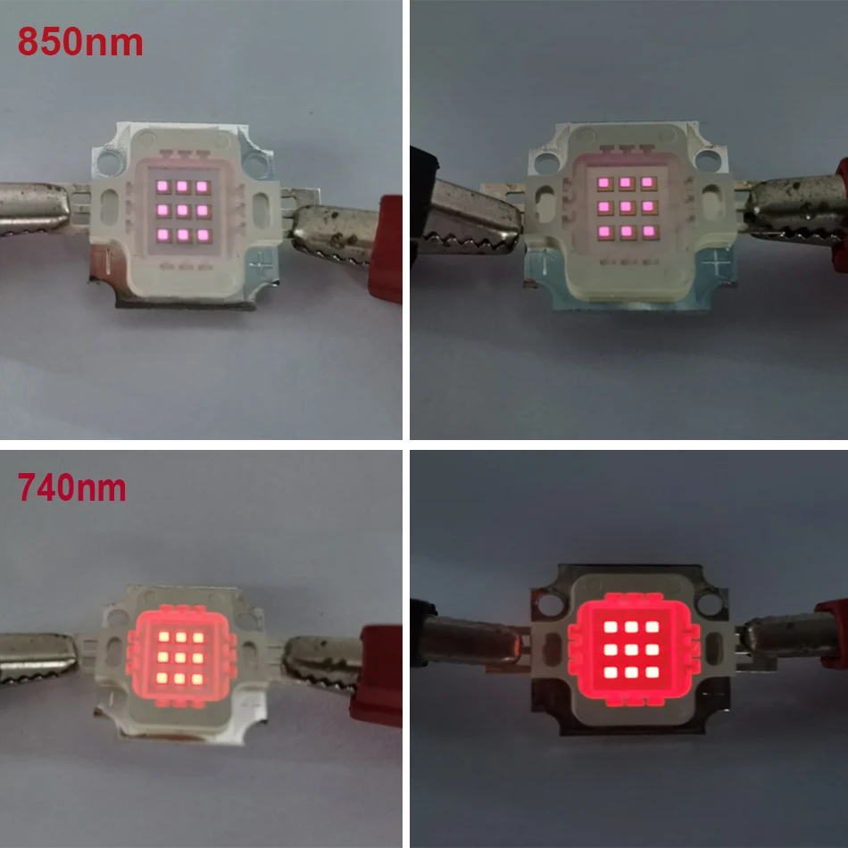 High Power IR 10W LED Chip Infrared COB Integrated 730nm 850nm 940nm Infrared Radiation Bulbs Detect Sensor Laser Flashlight