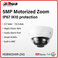 Dahua HDBW2541R-ZAS 5MP Motorized Zoom Camera 3K IR PoE Security Monitor With Alarm Audio Port Smart Motion Detection Waterproof