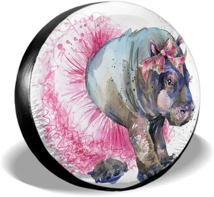 

HOSNYE Palm Trees on Tropical Beach Spare Tire Cover Empty Hammock with Amazing Lagoon Wheel Protectors Weatherproof Polyester T