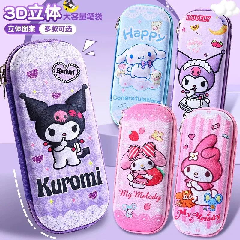 3d Kawaii Pencil Case Melody Large Capacity Pen Holder Girls Cinnamoroll Anime Cute School Stationery Children Birthday Gifts