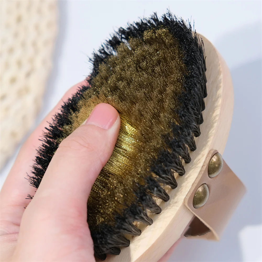 Dry Copper Wire Brush Meridian Dredging Body Beech Wood Comb Chicken Skin Dry Brush Exfoliatin Massage Control Blood Circulation