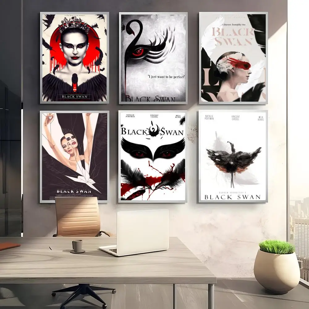 الفيلم الكلاسيكي البجعة السوداء اللوحة الخط قماش المشارك: تجعد الحرة للماء دائم جميع الفضاء جدار ديكور #2