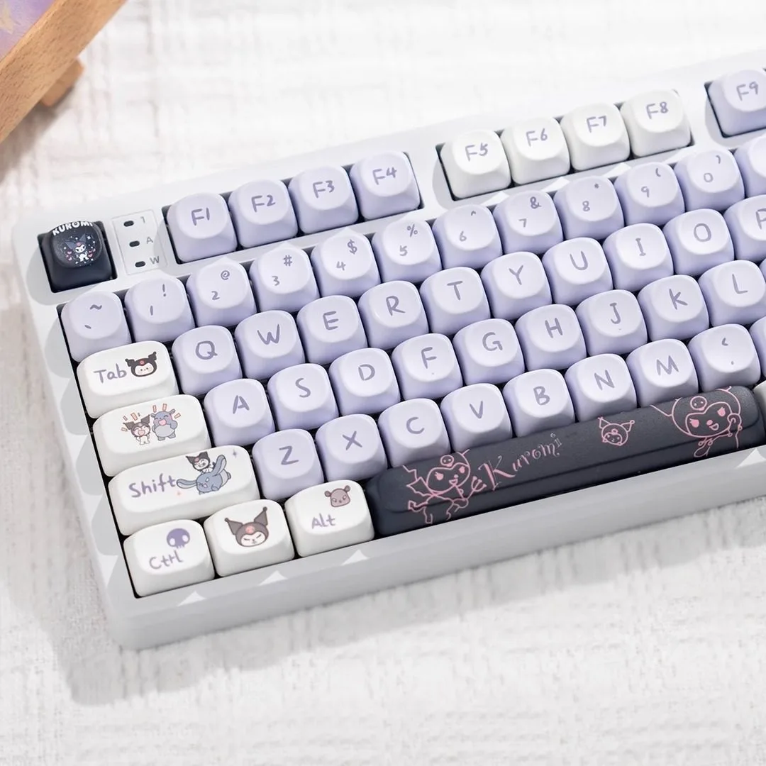 140+ Keys Kuromi/Pochacco PBT Keycaps Dye-Sub MOA Profile for MX Switch 61 64 68 87 96 104 108 Mechanical Keyboard