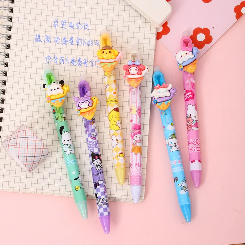 36pcs/lot Sanrio Ice Cream Erasable Gel Pens For Writing Creative 0.5mm Blue Ink Neutral Pen Kids Gift Office School Supplies