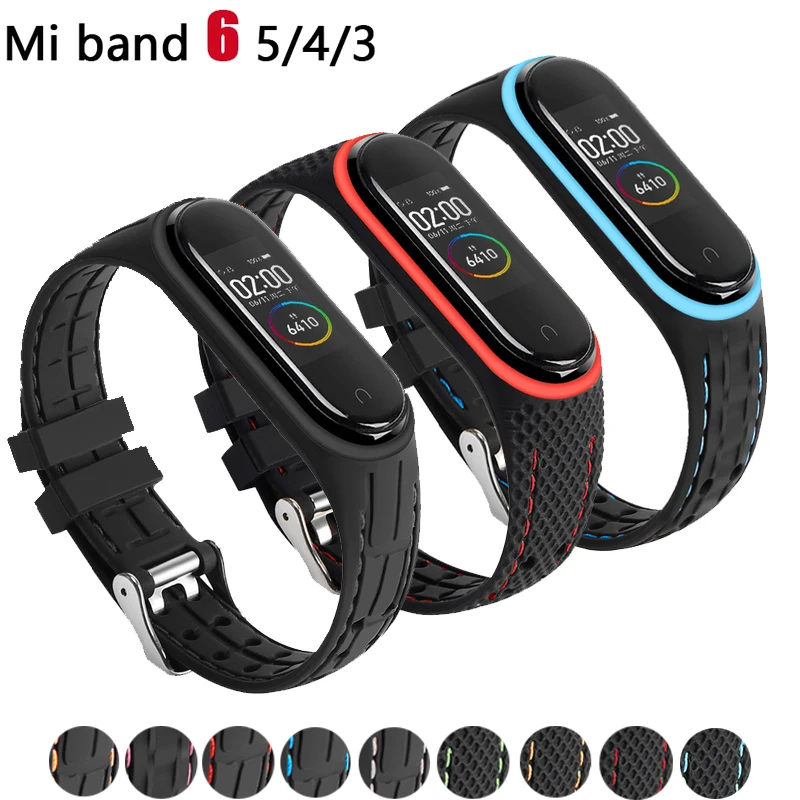 Silicone Strap For Xiaomi Mi band 6 7 Bracelet Sport belt Smartwatch watchband replacement bracelet for mi band 3 4 5 6 7 strap