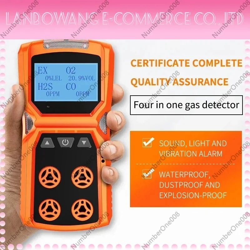 High-precision ADKS-4 Four-in-one Gas Detector Portable Toxic And Harmful Oxygen, Carbon Monoxide, Hydrogen Sulfide, Combustible
