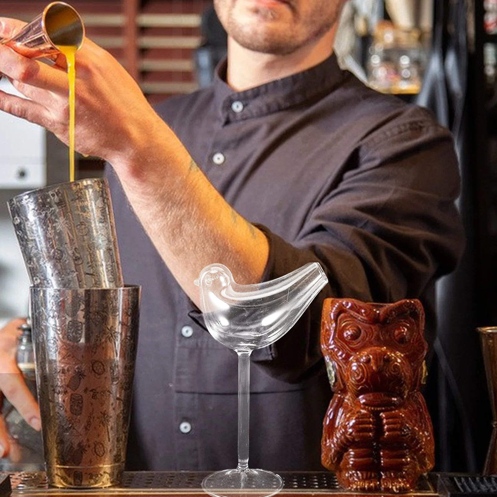 

4Pcs Smoke Cocktail Glass Creative Drinking Cup Elegant Wine Glass for Party Bar Home Use Unique Glassware Decor