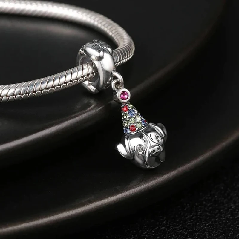 New 925 Sterling Silvering Cow Pig Cat\'s Paw Charm of ley 925 Chain Beaded Fit Original Pandora Bracelet DIY Ladies Jewelry