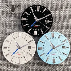 Fit for NH34 GMT Movement Luminous 33.5mm Sterile Automatic Watch Dial Face Hands Set Date Window Wristwatch Parts Accessories