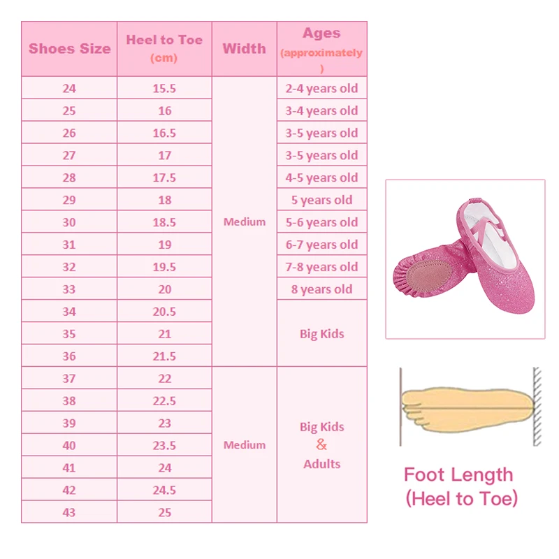 Girls Ballet Shoes Shiny Pink Soft Sole Ballet Dance Slippers Children Practise Ballerina Shoes Woman Dance Shoes