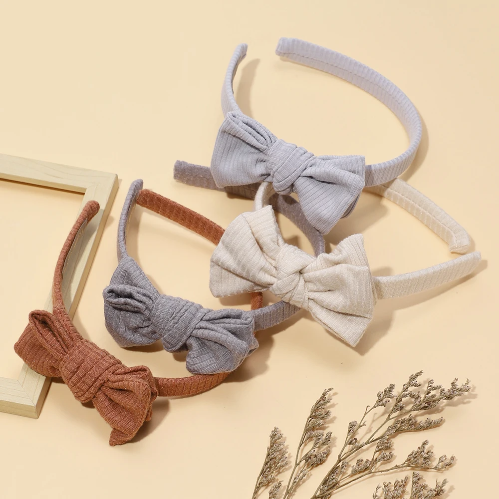 Baby Accessories For Newborn Toddler Kids Baby Girl Boy Hair Hoop Cotton Simplicity Solid Color Large Bow Headband Holiday Gift