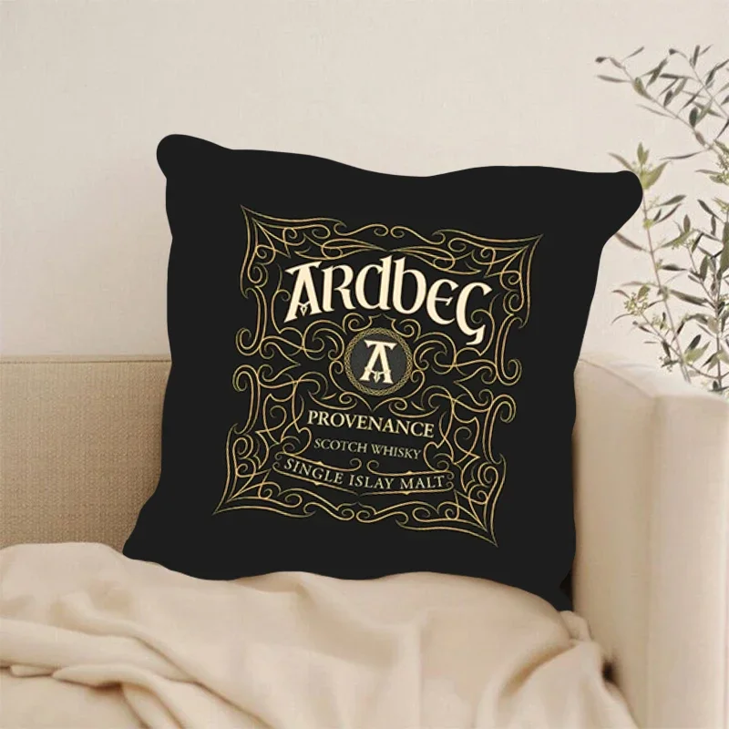 Funda de almohada cuadrada y cómoda para el hogar, marca de whisky con logotipo de ropa de cama, A Ardbegs, decoración del hogar