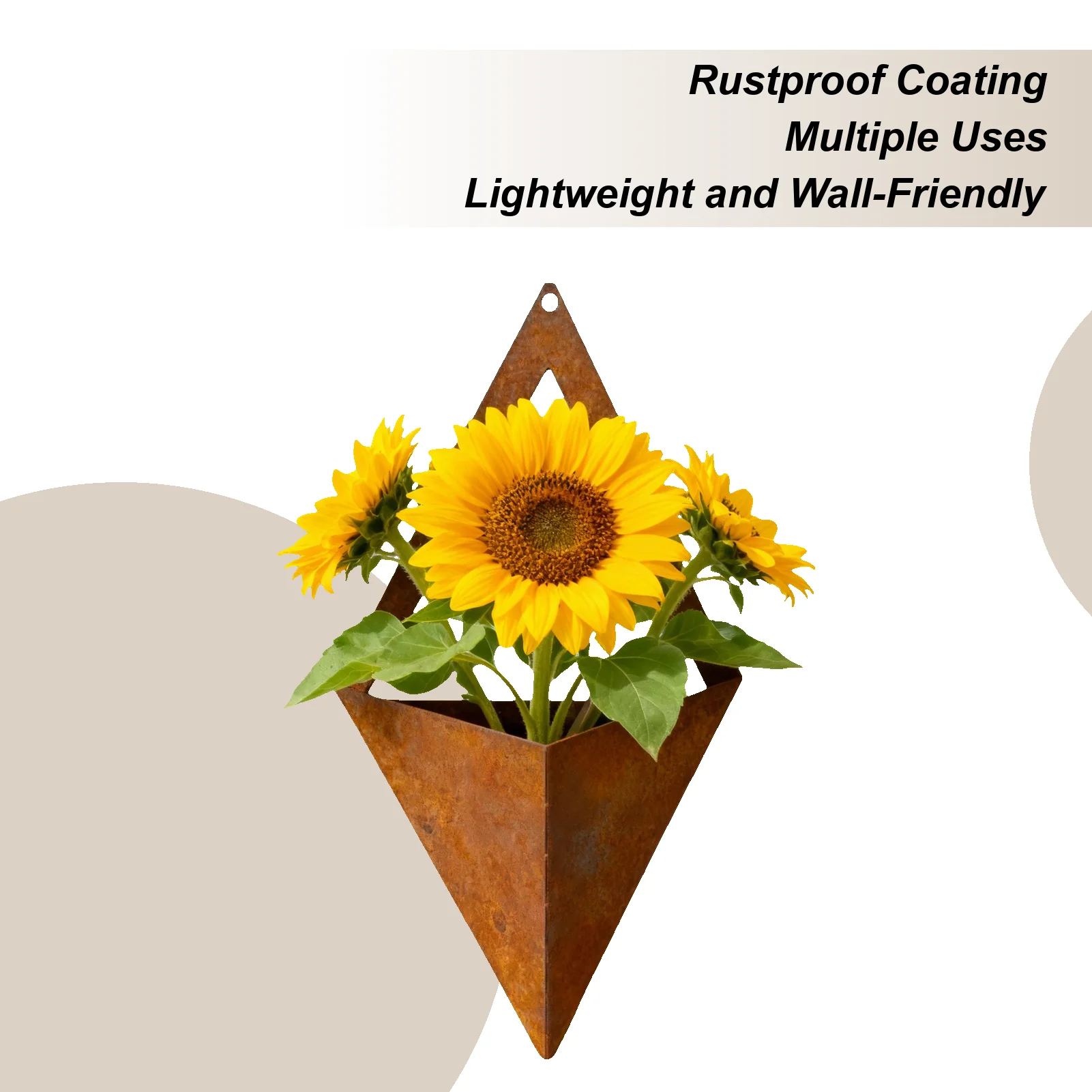 Wall Vase Metal Geometric Pot Wall Mounted Planter Container For Home Garden Flowers Plants Window Door Patio Balcony Yard