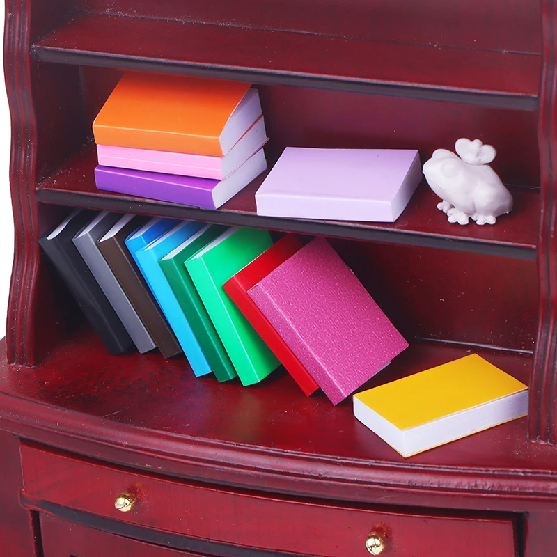 4pcs/set 1/12 Dollhouse Miniature Book Mini Books Model Toy Furniture Study Bookcase Decoration Accessories