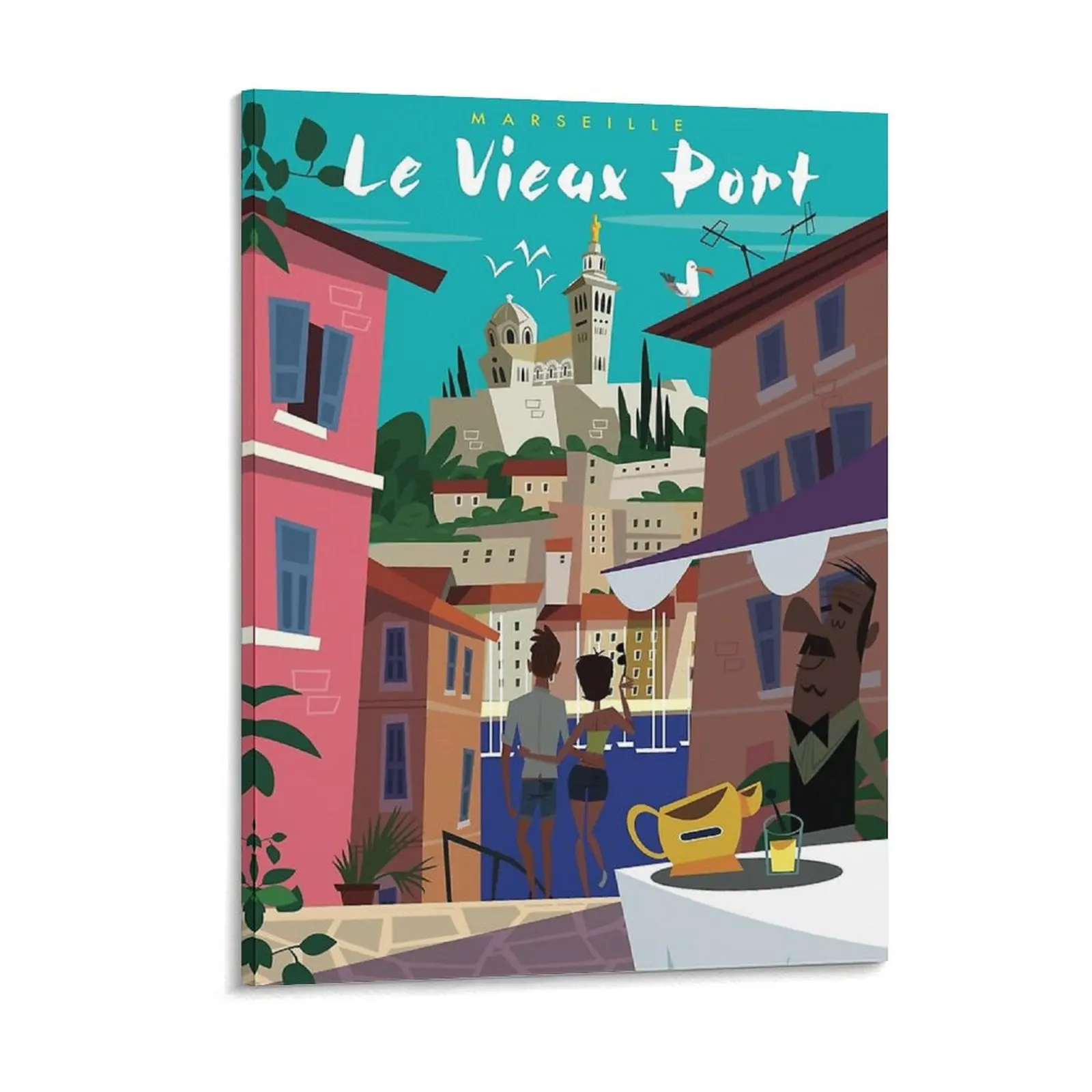 

Marseille Le Vieux Port Poster Canvas Painting Poster Rusty Kitchen Vintage Kitchen Framed Wall Paintings