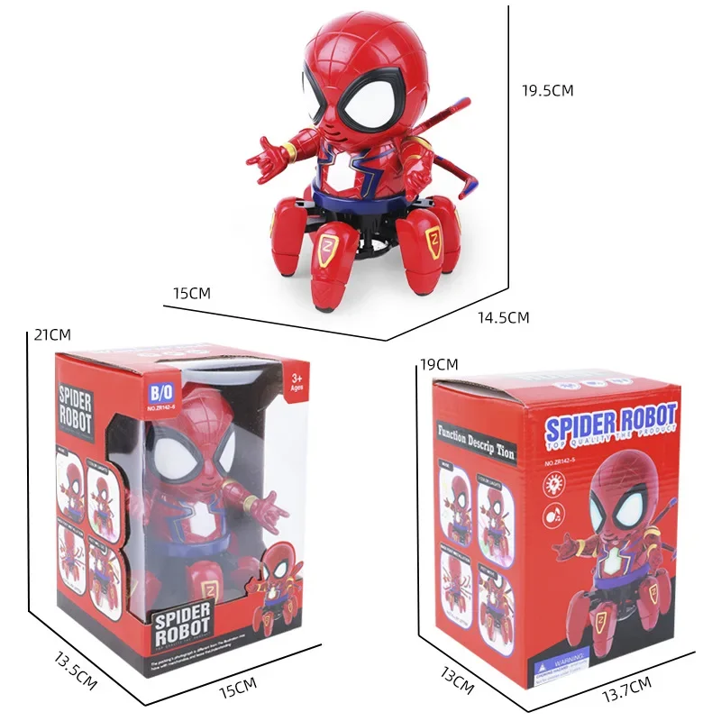 Spider Man Six Claws Octopus Dancing Robot Toys Children Funny Can Sing and Dance Musical Light Electric Toy Kids Birthday Gifts