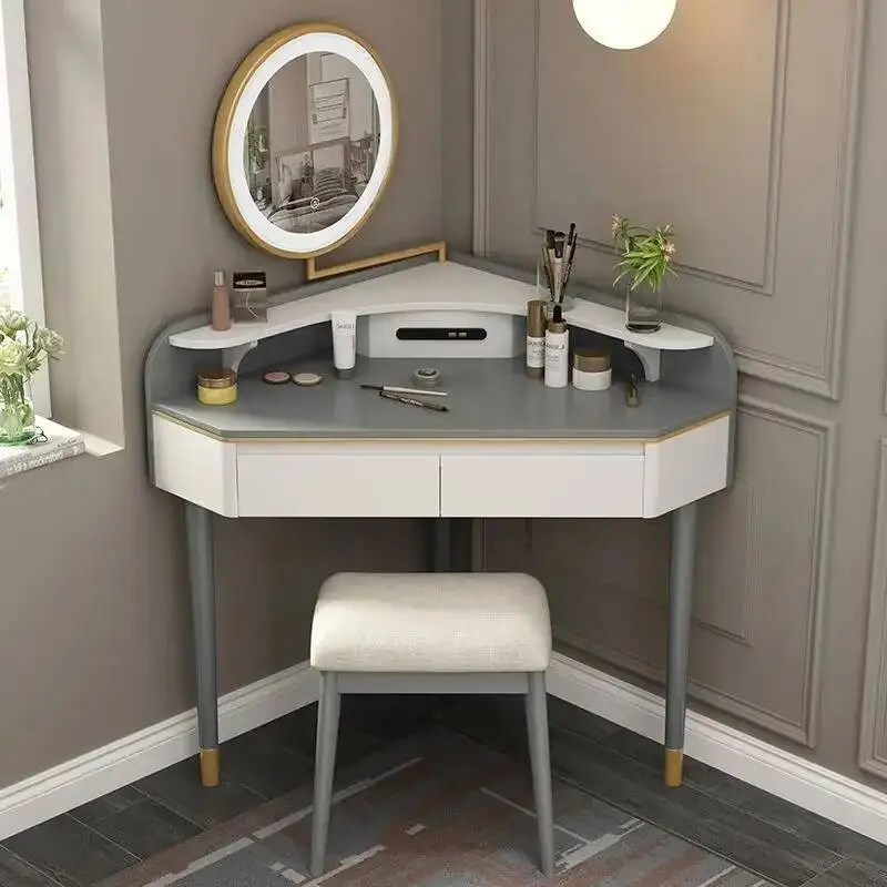 Nordic Triangle Vanity Luxury Bedroom Large-capacity Luxury Modern Table Corner Drawer Dresser Save Space Makeup Furniture