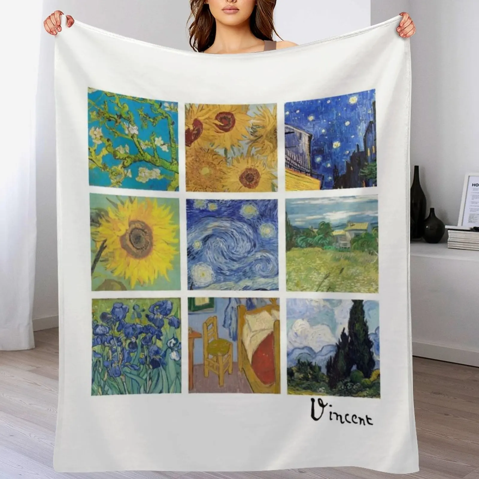 

Van Gogh Collage Art Gift Throw Blanket Decorative Throw Sleeping Bag Softest For Decorative Sofa Blankets