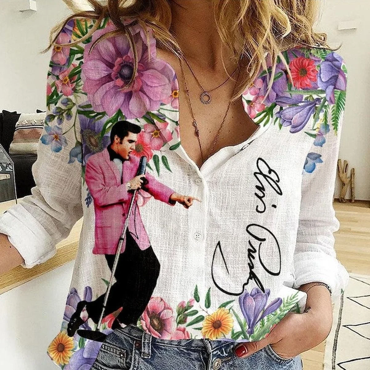 2024 Women's Shirt Street Collar Long Sleeved Women's Shirt Cartoon Print Fashion Casual Top Elegant Loose Lapel Shirts