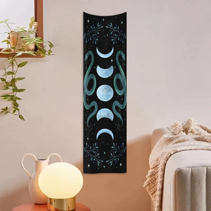 1pc Moon Phase Tapestry Flower And Plant Tapestry Room Decoration Wall Hanging Living Room Decoration