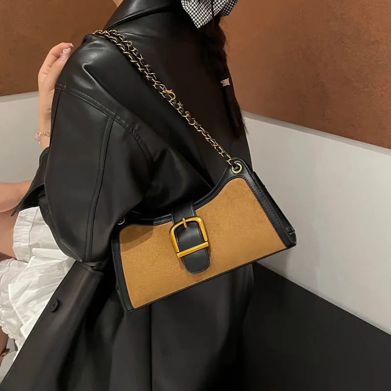 

Нишевая сумка с пряжкой и ремешком, дизайнерский кошелек под мышками для женщин, роскошная сумка на плечо с цепочкой, минималистичная пригородная элегантная сумка «день-ночь»