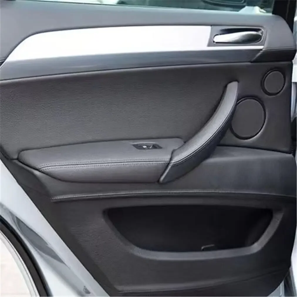 Черный, бежевый кожаный комплект внутренней дверной ручки для BMW X5 X6 E70 E71 2006-2013 Черный, бежевый кожаный комплект внутренней дверной ручки для BMW X5 X6 E70 E71 2006-2013