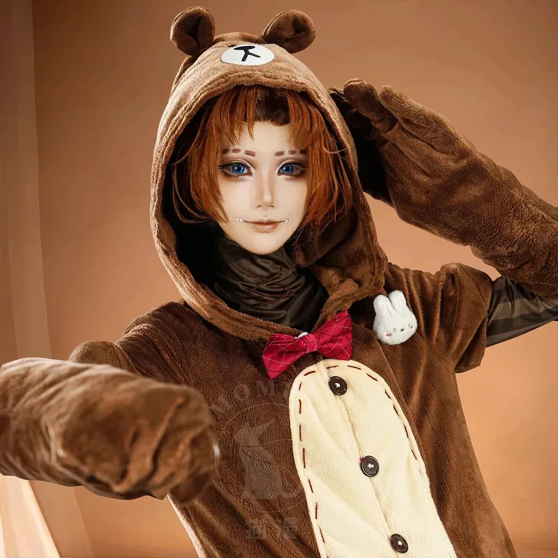 COWOWO الهوية الخامس Naib Subedar الدب البني تأثيري حلي كوس لعبة أنيمي زي حفلة الهالوين لعب دور الملابس الملابس
